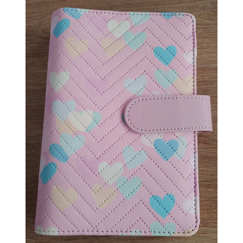 Binder A6 Pastelowe Serca i Pikowanie