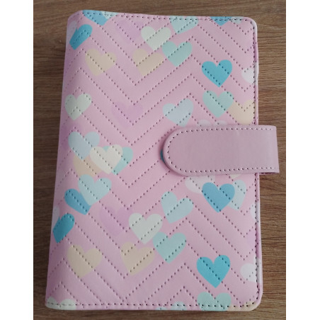 Binder A6 Pastelowe Serca i Pikowanie