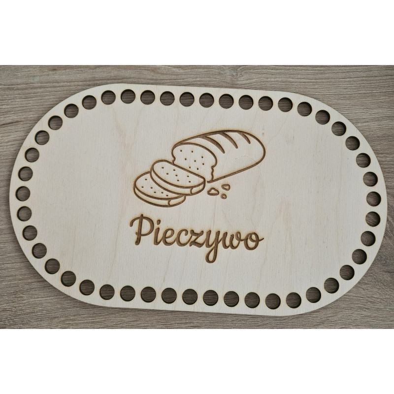 Drewniana Baza do Koszyka ze Sznurka – „Pieczywo” (Owalna)