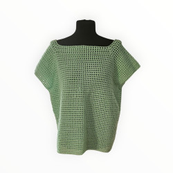 Szydełkowa Top Oversize w Kolorze Mięty