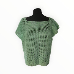 Szydełkowa Top Oversize w Kolorze Mięty
