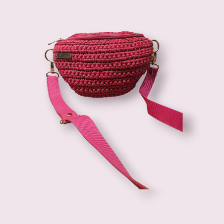 Szydełkowa Torebka Nerka Handmade – Malina
