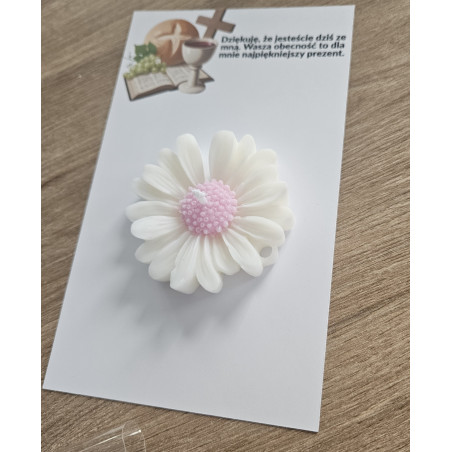 Podziękowanie dla Gości – Świeca Zapachowa Stokrotka na Podkładce